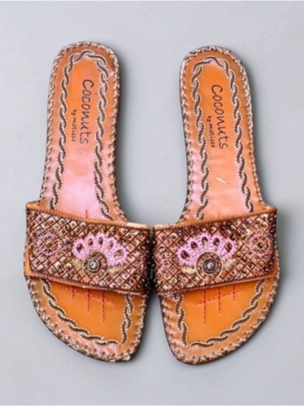 💥FINAL $💥Coconuts by Matisse Embroidered Slide Sandal with Bead Embellishment